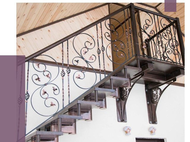 Кованые лестницы в Губахе от 80855 руб. под ключ