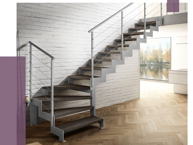 Г-образные лестницы под ключ в Губахе от 37577 руб. | ПРОЛЁТ-Гбх