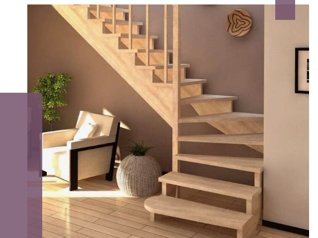 Изготовление Г-образных лестниц в Губахе от 19177 руб. 