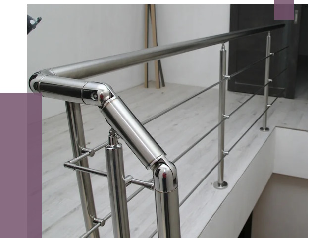 Перила из нержавеющей стали в Губахе от 9122 руб. под ключ | ПРОЛЁТ-Гбх