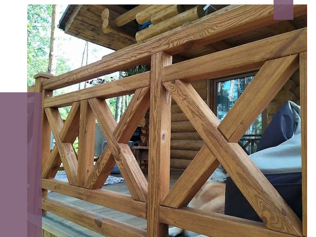 Деревянные перила под ключ в Губахе от 7775 руб. 