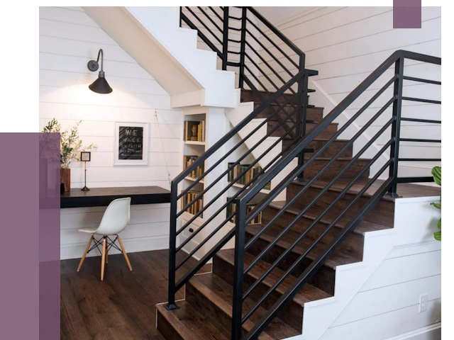 Перила для лестницы в доме в Губахе от 7515 руб. — ПРОЛЁТ-Гбх