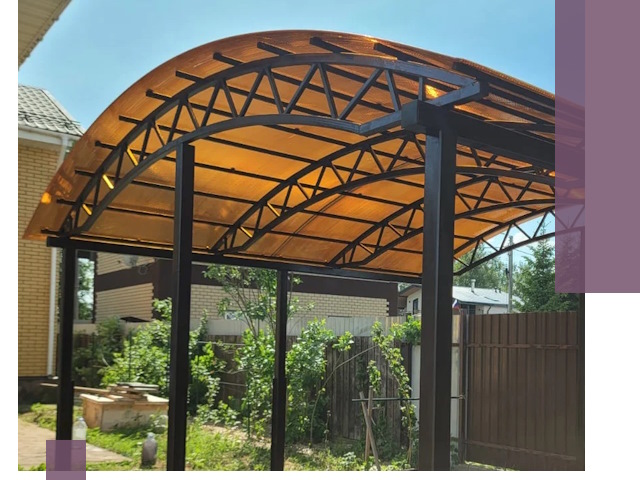 Изготовление навесов под ключ в Губахе из качественных материалов