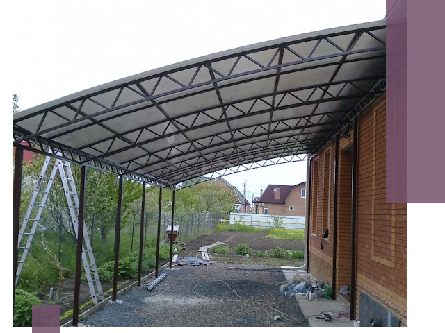 Профессиональный монтаж навесов под ключ в Губахе