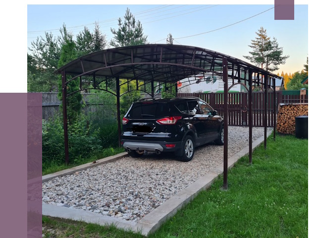 Навесы для автомобиля в Губахе от 13320 руб.  | ПРОЛЁТ-Гбх