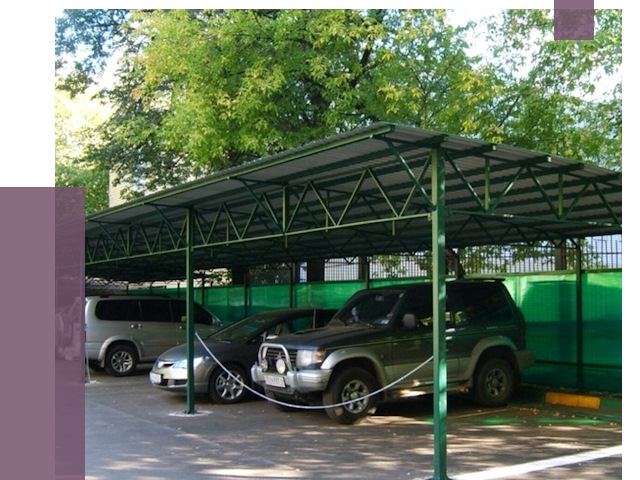 Навесы для парковки в Губахе от 81373 руб. заказать | ПРОЛЁТ-Гбх