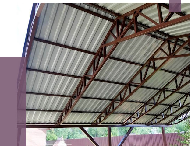 Навесы из профнастила в Губахе от 7464 руб. | ПРОЛЁТ-Гбх