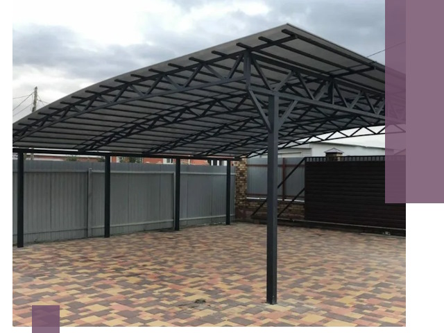 Металлические навесы под ключ в Губахе — изготовление и монтаж