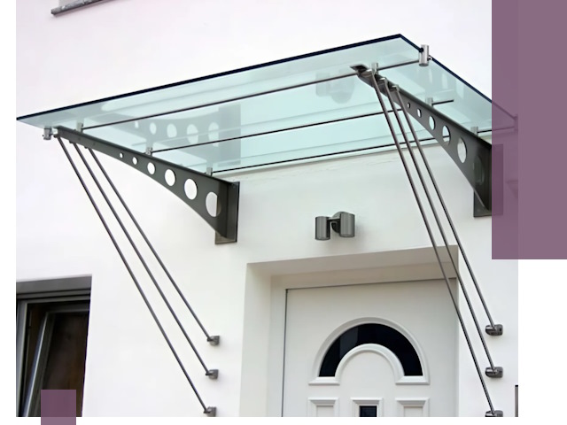 Козырьки над входом под ключ в Губахе — изготовление и монтаж