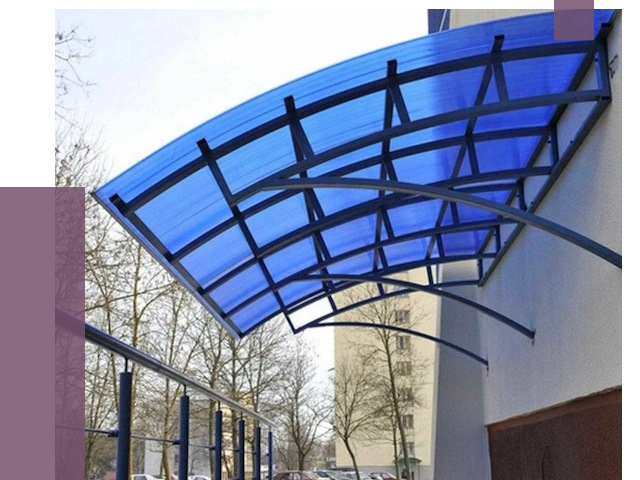 Козырьки из поликарбоната в Губахе от 4354 руб. под ключ | ПРОЛЁТ-Гбх