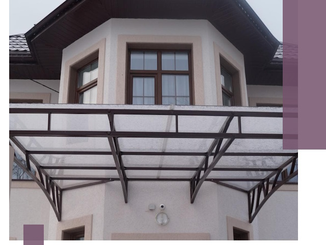 Козырьки из поликарбоната под ключ в Губахе