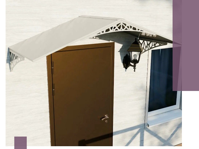 Металлические козырьки на входы и террасы в Губахе