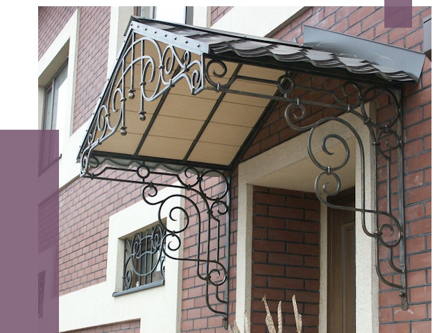 Двускатные козырьки в Губахе под ключ от 12958 руб.