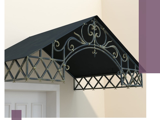 Двускатные металлические козырьки под ключ в Губахе