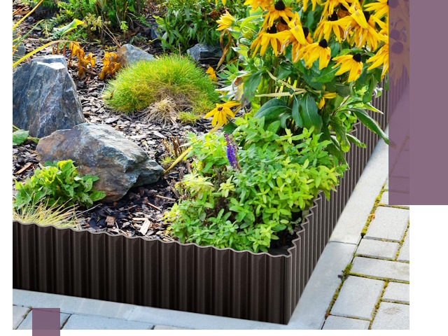 Металлические бордюры для клумб в Губахе — производство и монтаж